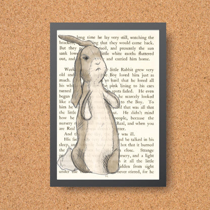 The Velveteen Rabbit Inspired A4 Print, Book Art, Nursery Wall Decor, Literature Poster