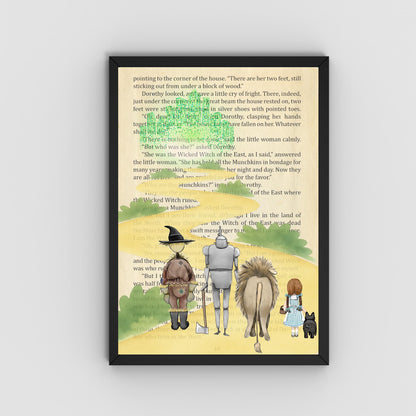The Wonderful Wizard of Oz Inspired A4 Print, Book Art, Nursery Wall Decor, Literature Poster