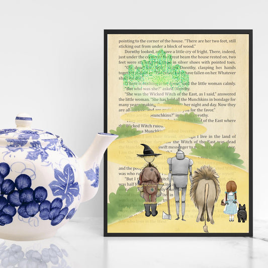 The Wonderful Wizard of Oz Inspired A4 Print, Book Art, Nursery Wall Decor, Literature Poster