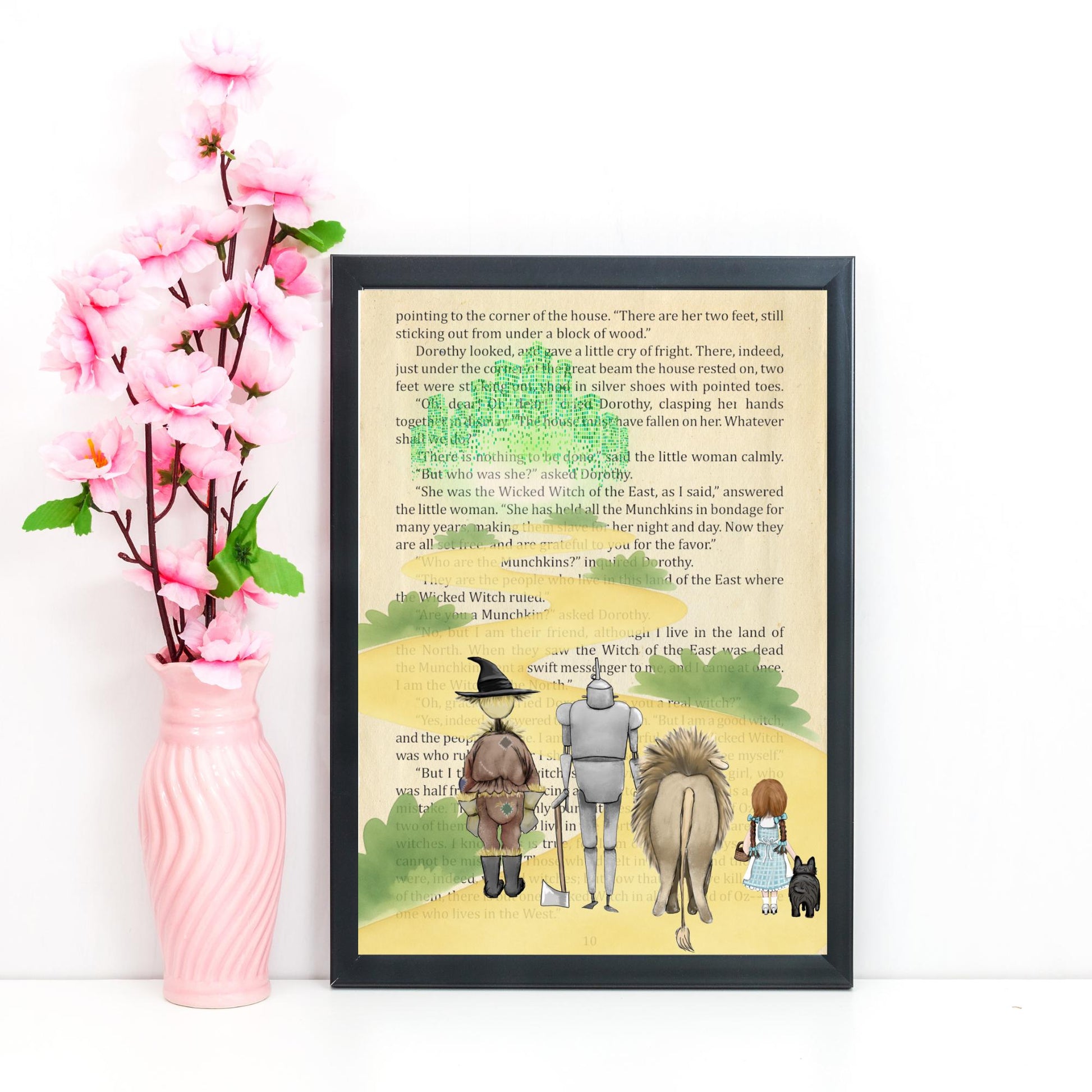 The Wonderful Wizard of Oz Inspired A4 Print, Book Art, Nursery Wall Decor, Literature Poster