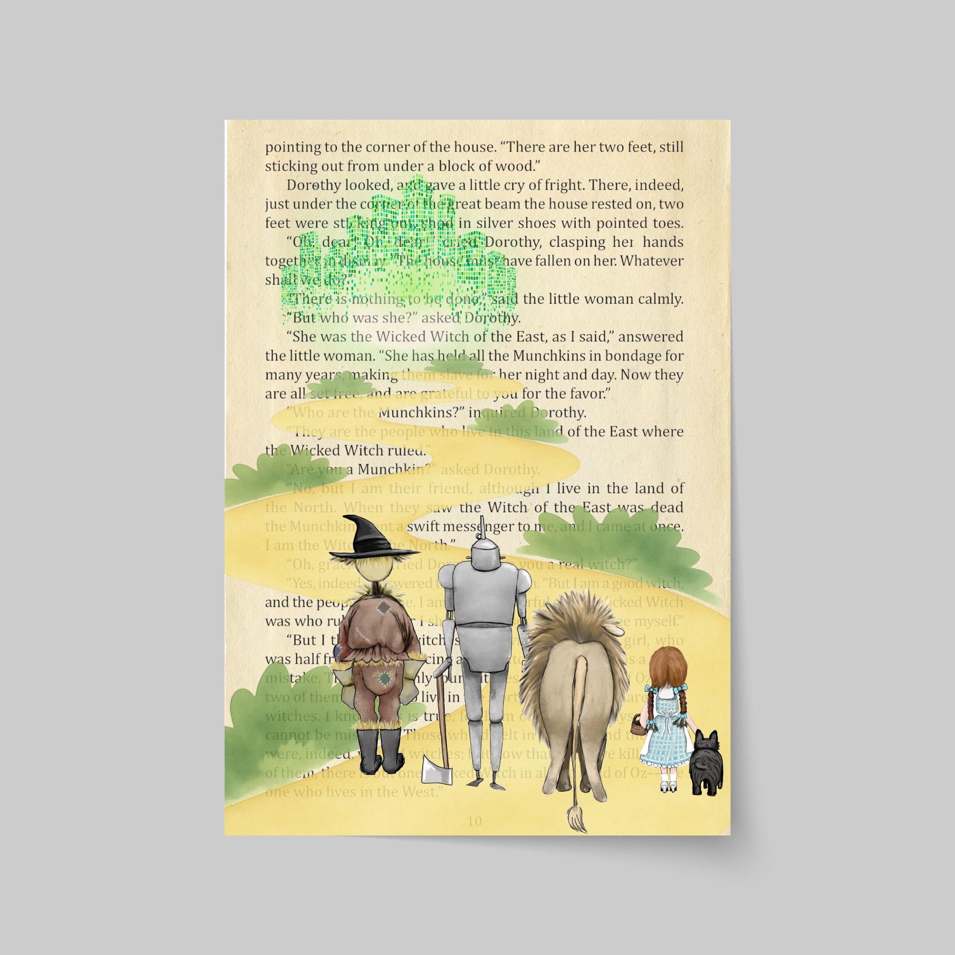 The Wonderful Wizard of Oz Inspired A4 Print, Book Art, Nursery Wall Decor, Literature Poster