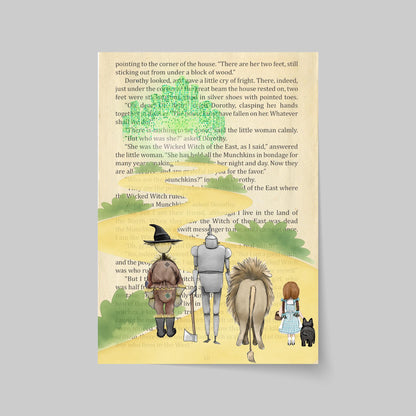 The Wonderful Wizard of Oz Inspired A4 Print, Book Art, Nursery Wall Decor, Literature Poster