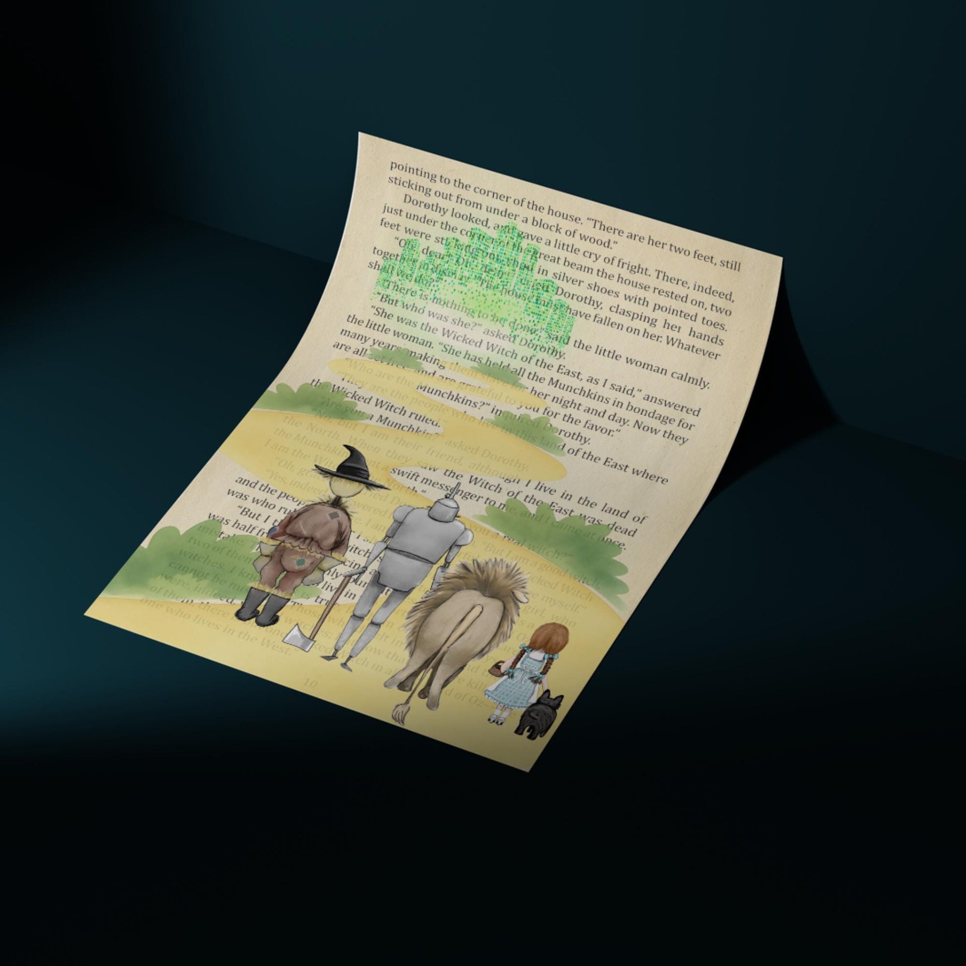The Wonderful Wizard of Oz Inspired A4 Print, Book Art, Nursery Wall Decor, Literature Poster
