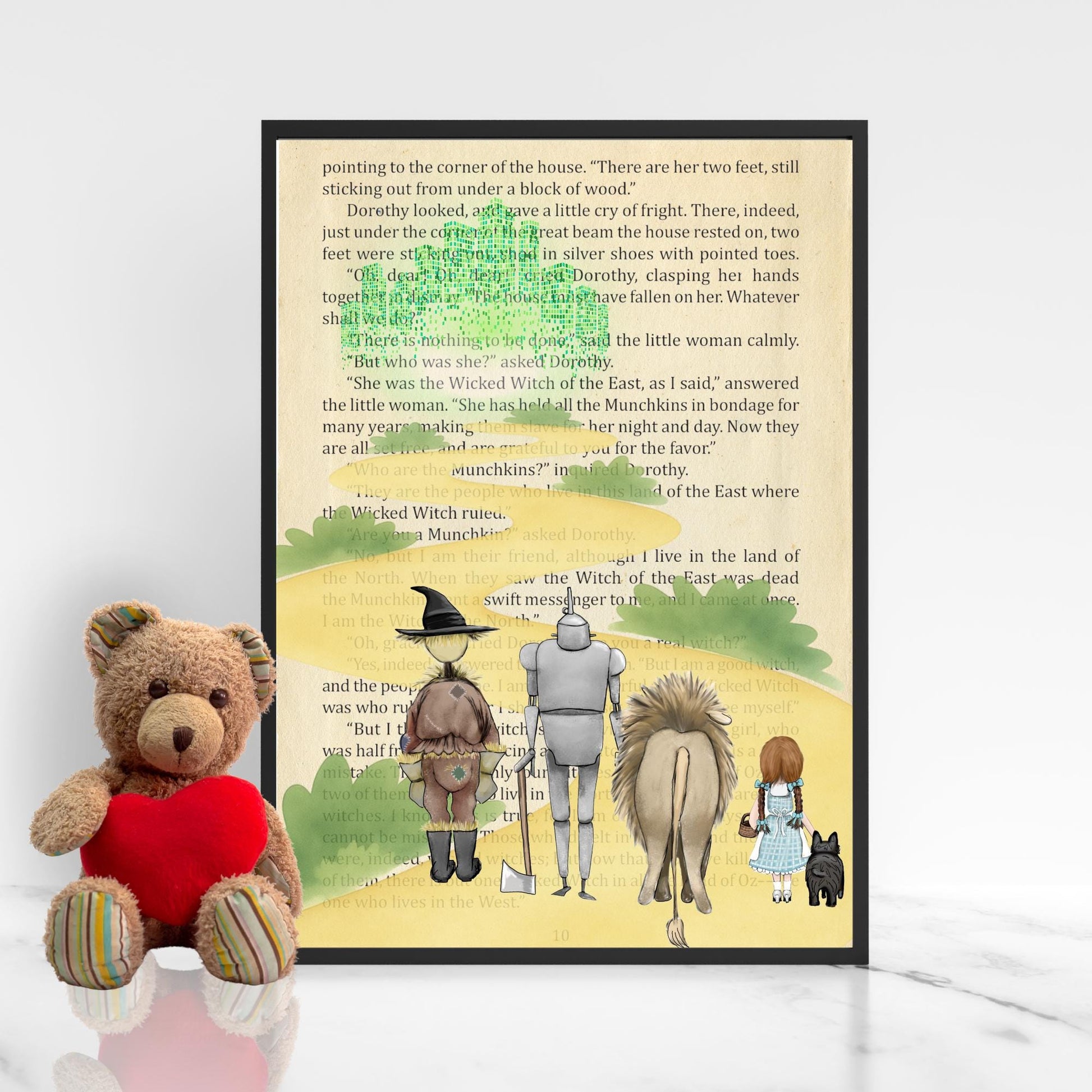 The Wonderful Wizard of Oz Inspired A4 Print, Book Art, Nursery Wall Decor, Literature Poster
