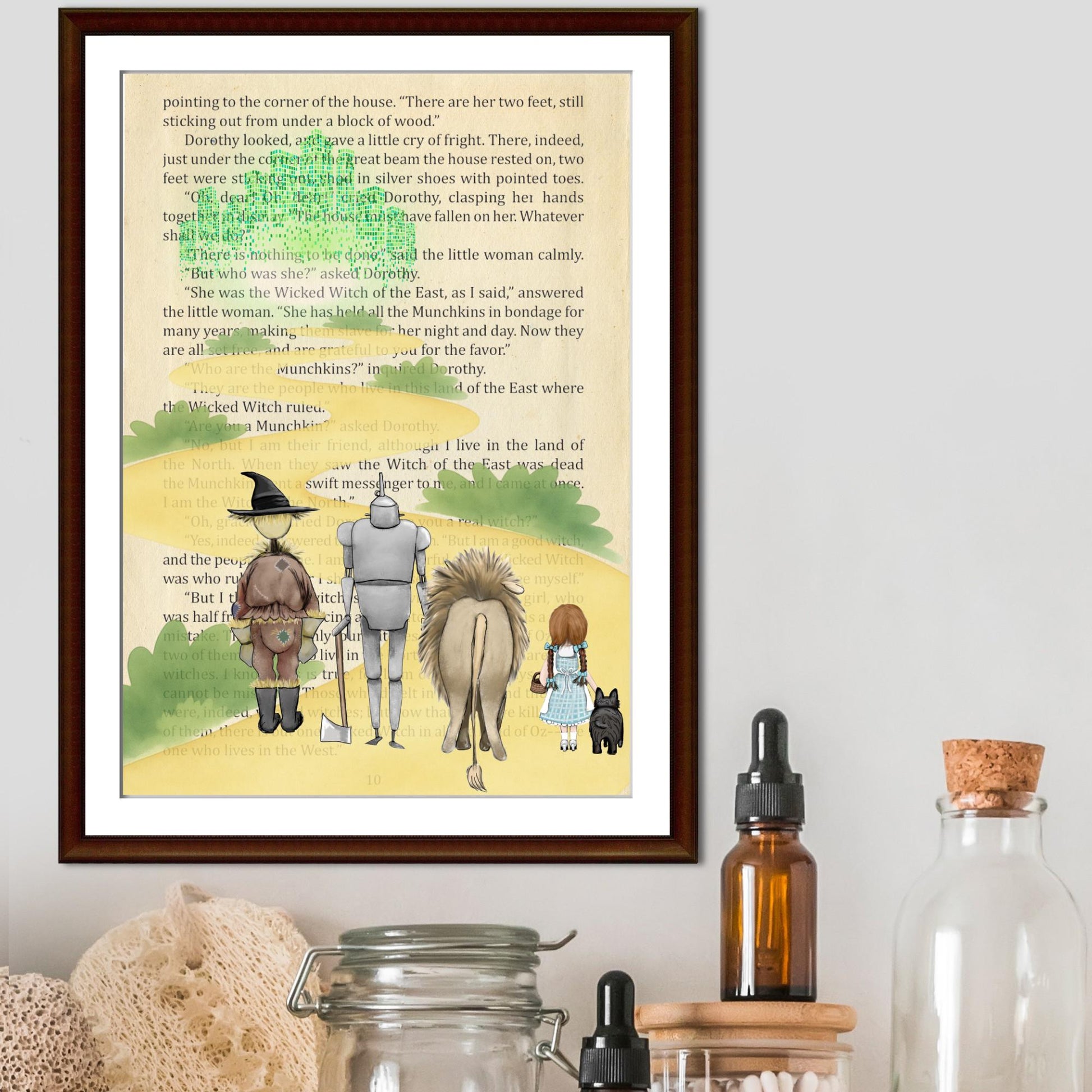 The Wonderful Wizard of Oz Inspired A4 Print, Book Art, Nursery Wall Decor, Literature Poster