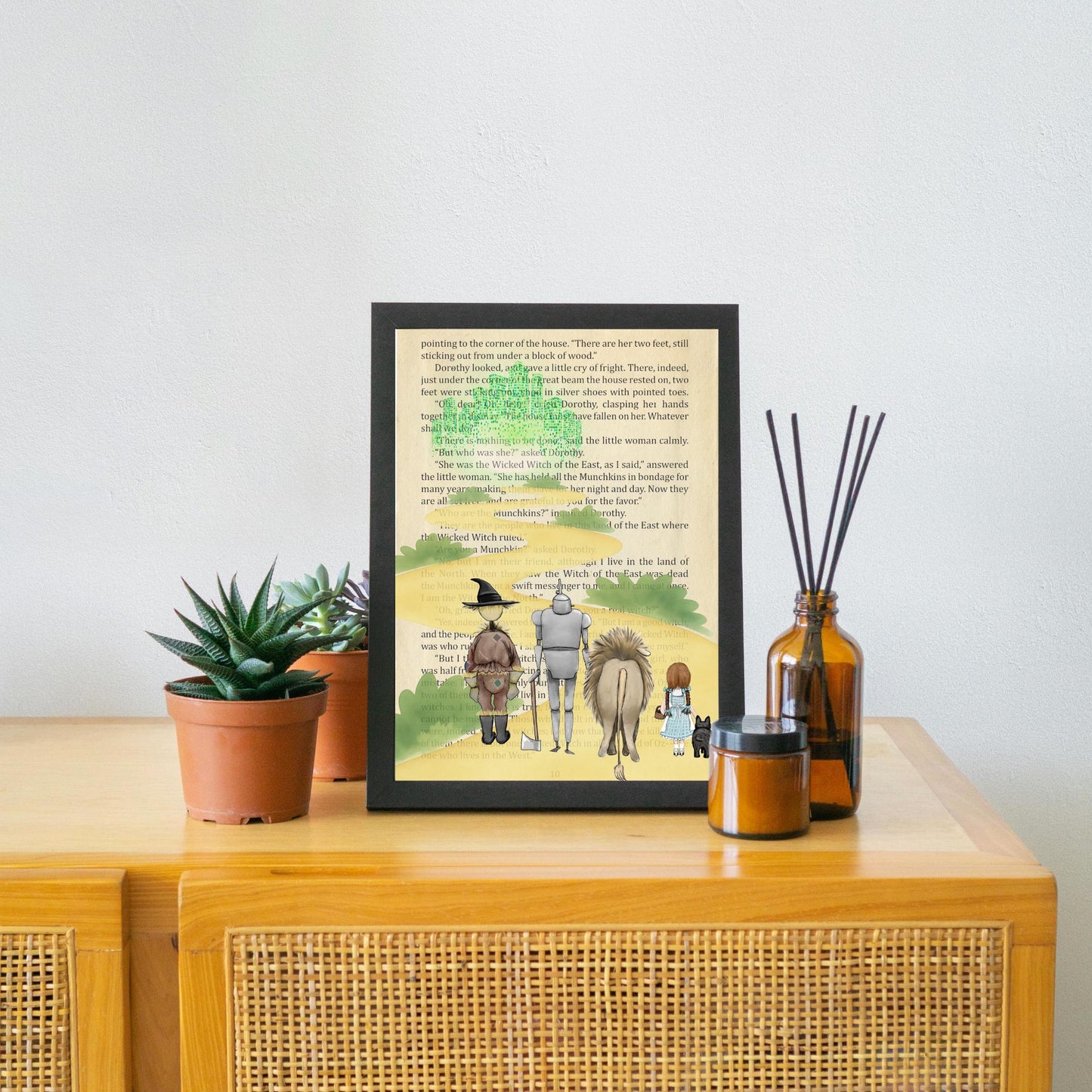 The Wonderful Wizard of Oz Inspired A4 Print, Book Art, Nursery Wall Decor, Literature Poster
