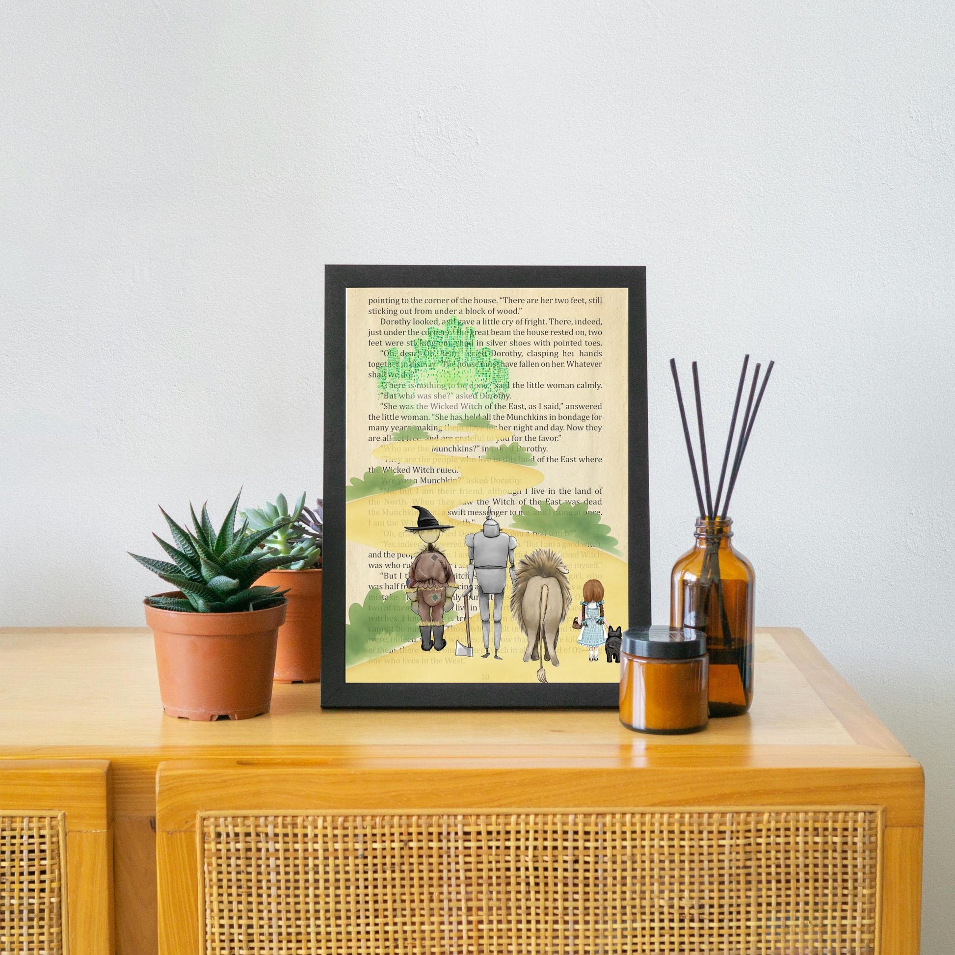 The Wonderful Wizard of Oz Inspired A4 Print, Book Art, Nursery Wall Decor, Literature Poster