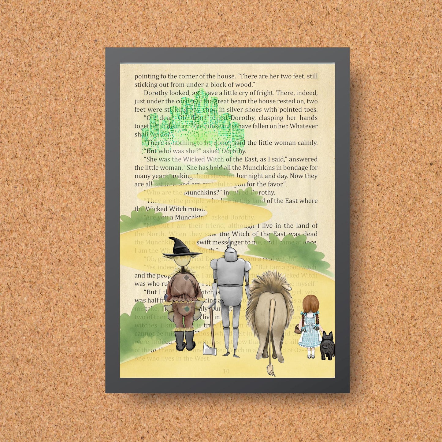 The Wonderful Wizard of Oz Inspired A4 Print, Book Art, Nursery Wall Decor, Literature Poster