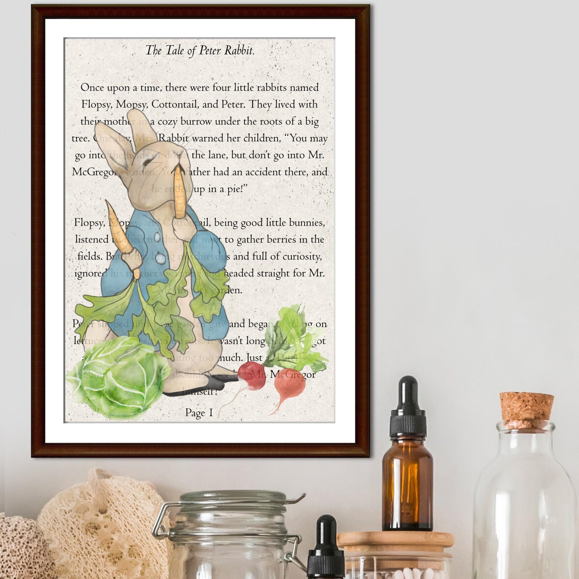 Peter Rabbit Inspired A4 Print, Book Art, Nursery Wall Decor, Literature Poster