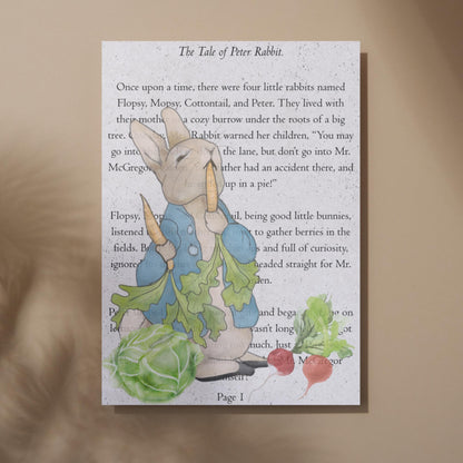 Peter Rabbit Inspired A4 Print, Book Art, Nursery Wall Decor, Literature Poster