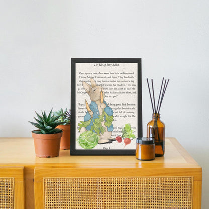 Peter Rabbit Inspired A4 Print, Book Art, Nursery Wall Decor, Literature Poster
