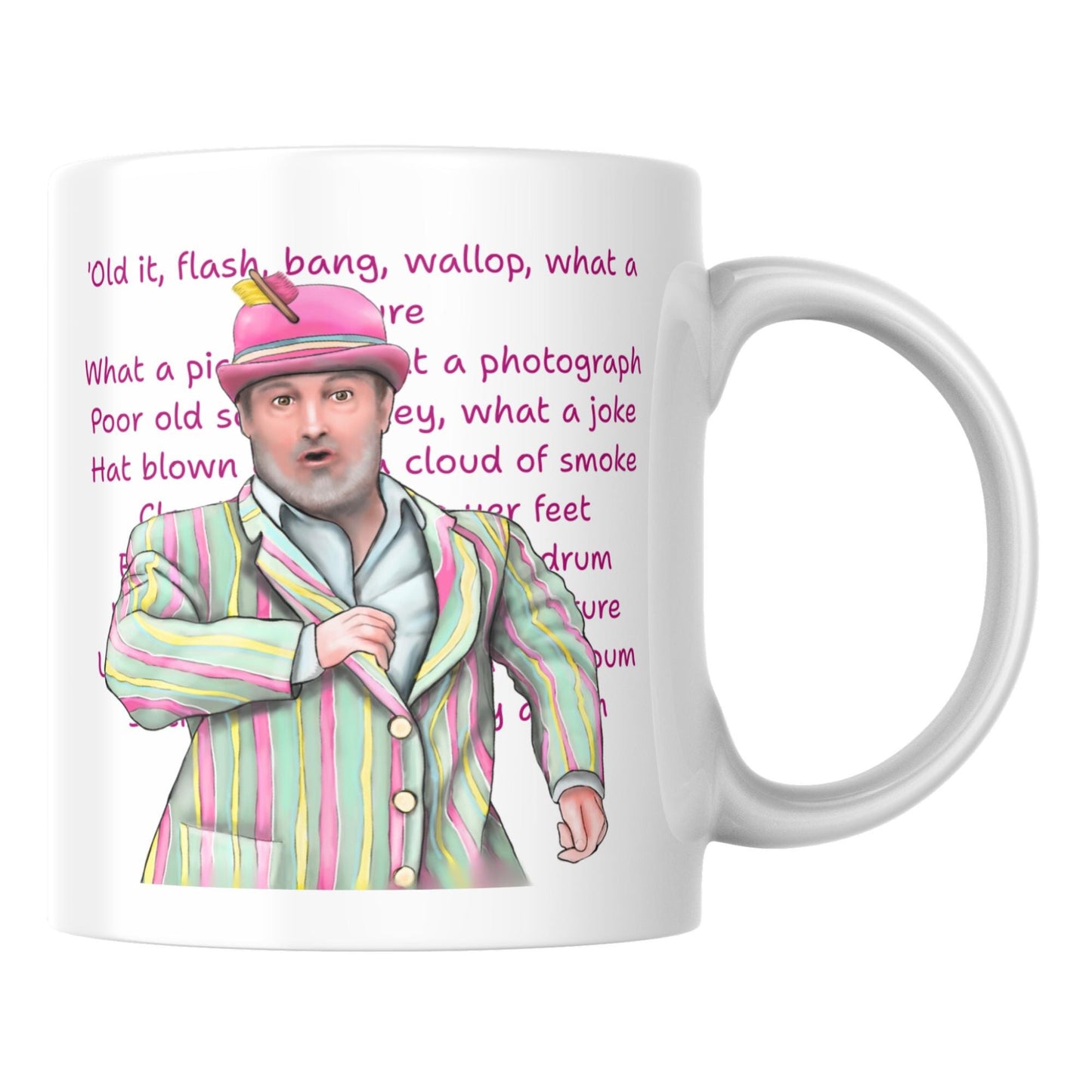 Last One Laughing Mug, Ceramic Coffee Cup, David Mitchell, Funny Gift, Flash Bang Wallop