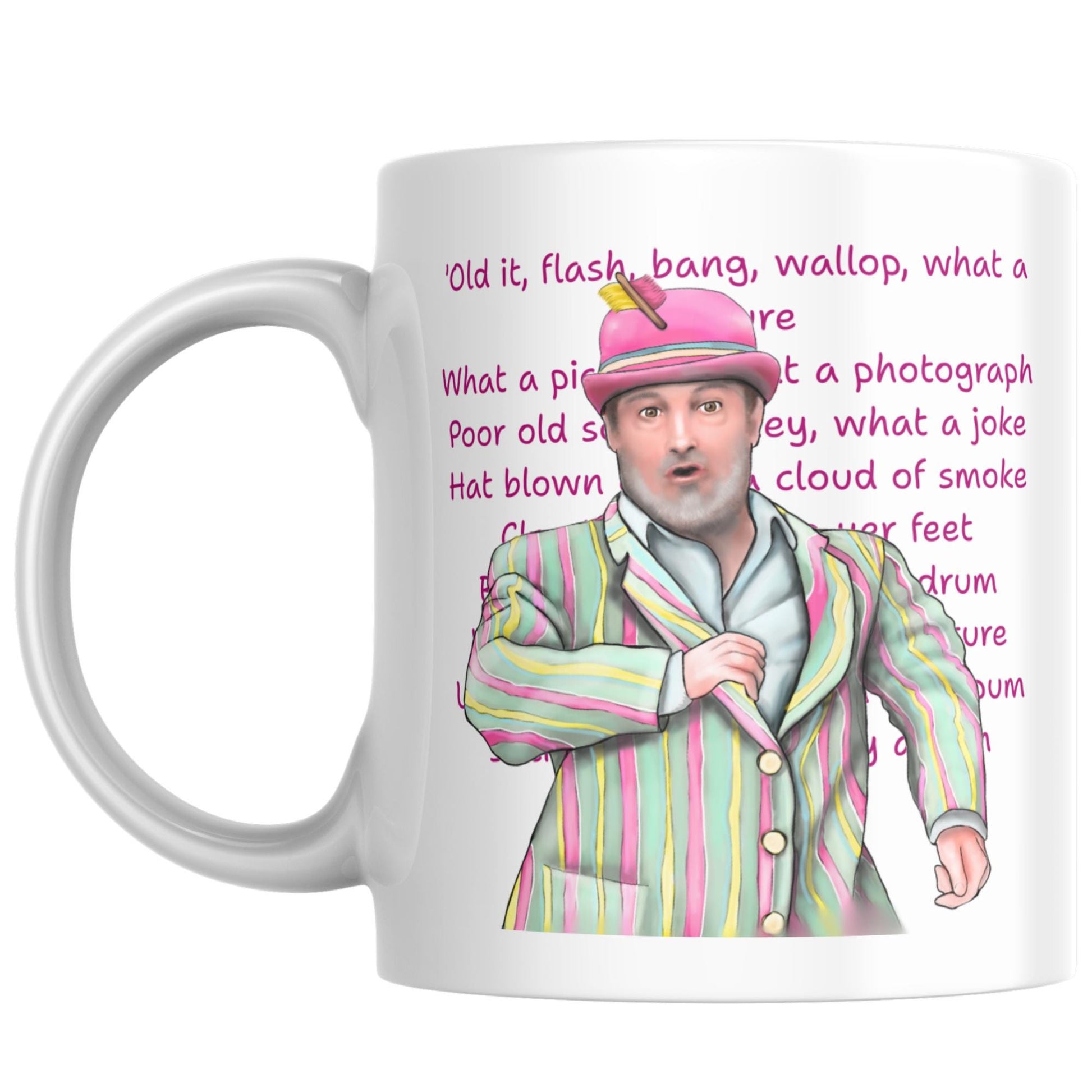 Last One Laughing Mug, Ceramic Coffee Cup, David Mitchell, Funny Gift, Flash Bang Wallop