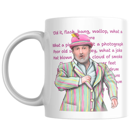 Last One Laughing Mug, Ceramic Coffee Cup, David Mitchell, Funny Gift, Flash Bang Wallop