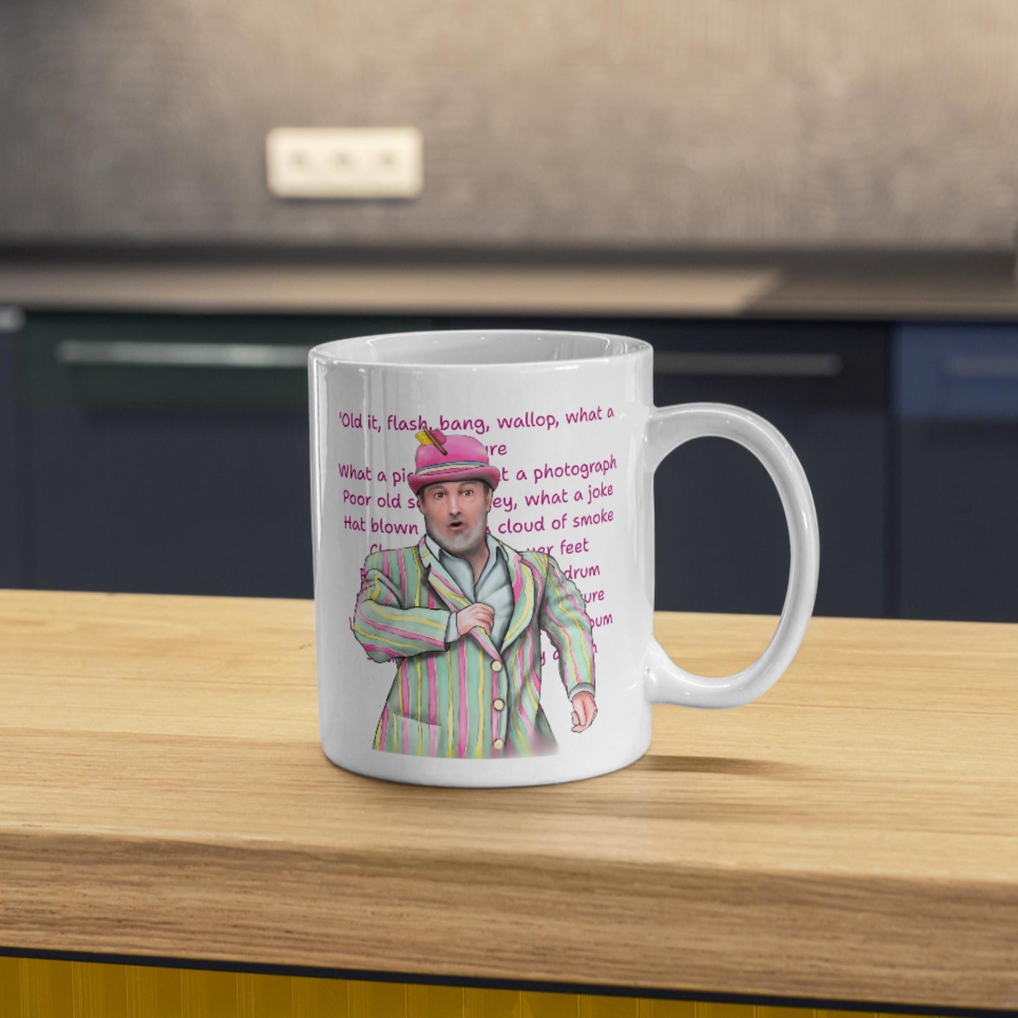 Last One Laughing Mug, Ceramic Coffee Cup, David Mitchell, Funny Gift, Flash Bang Wallop