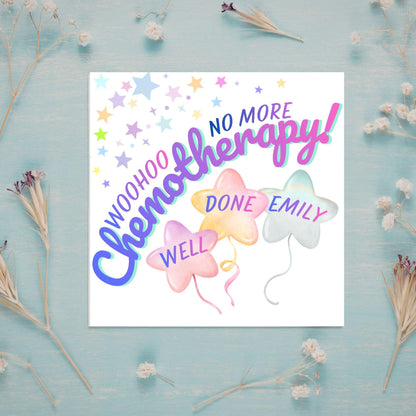 Personalised Congratulations Card, End of Chemo, Finished Treatment, Remission, Well Done, Beat Cancer Card, Chemotherapy