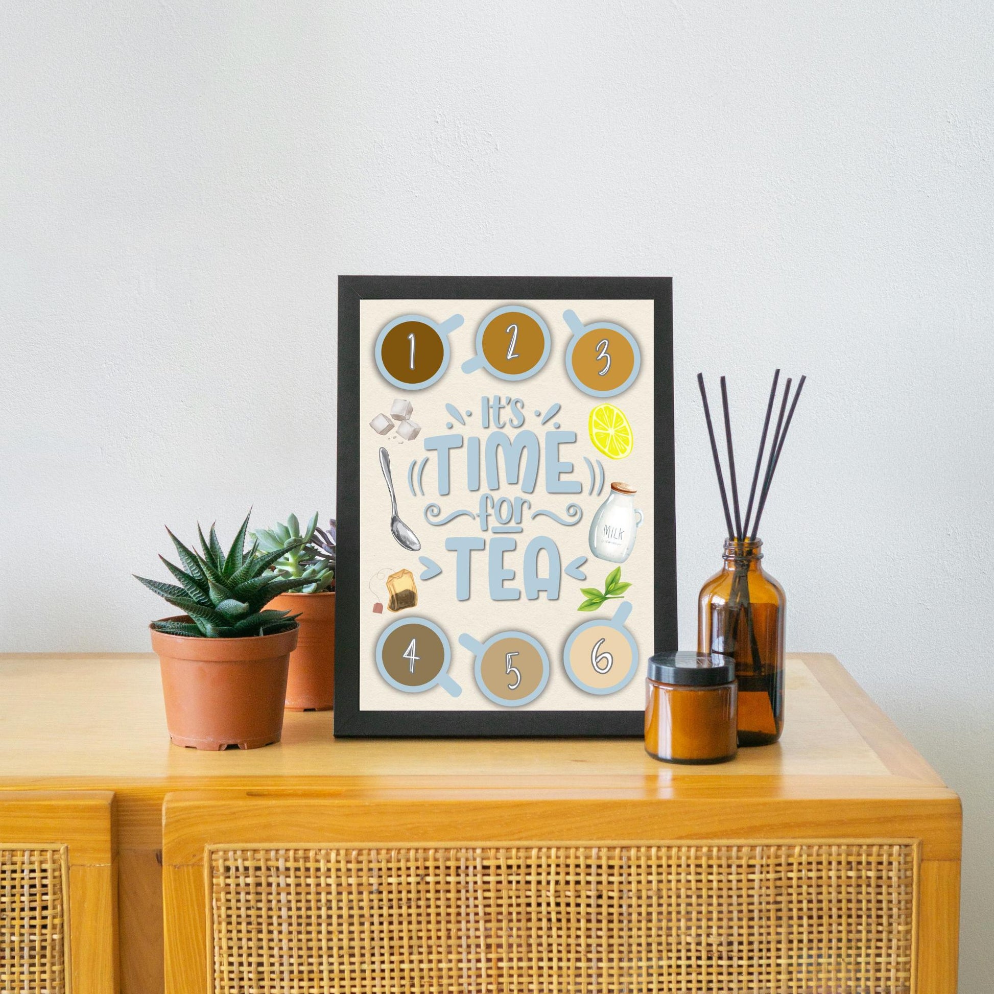 Kitchen Tea Choice Poster, Tea Chart, Tea Menu, Print for Kitchen, Teapot, Gift for Tea lover