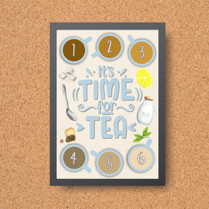Kitchen Tea Choice Poster, Tea Chart, Tea Menu, Print for Kitchen, Teapot, Gift for Tea lover