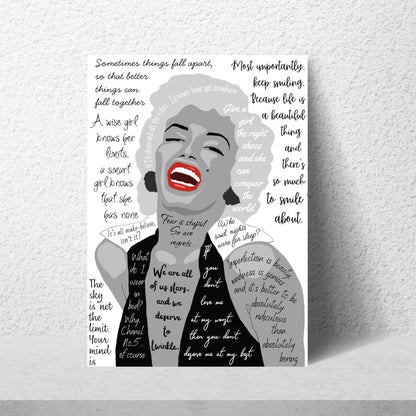 Marilyn Monroe Wall Art, Quote Poster, A4 Print, Norma Jean, 50's Decor