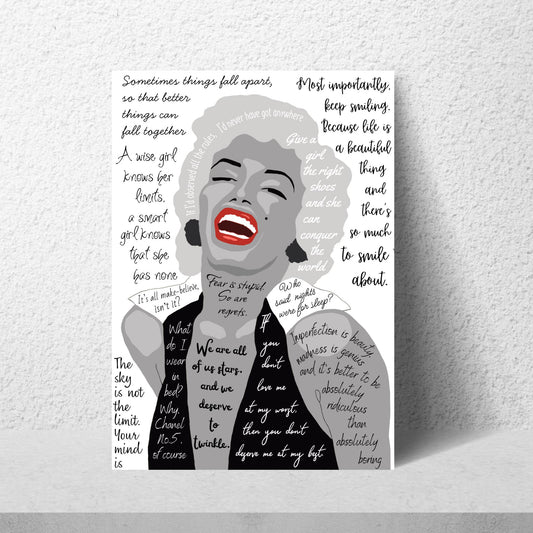 Marilyn Monroe Wall Art, Quote Poster, A4 Print, Norma Jean, 50's Decor