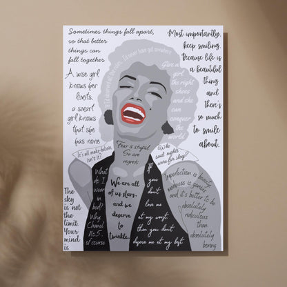 Marilyn Monroe Wall Art, Quote Poster, A4 Print, Norma Jean, 50's Decor