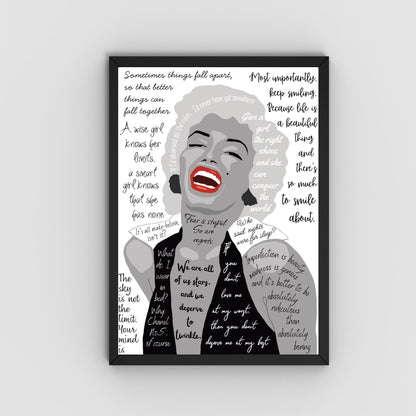 Marilyn Monroe Wall Art, Quote Poster, A4 Print, Norma Jean, 50's Decor