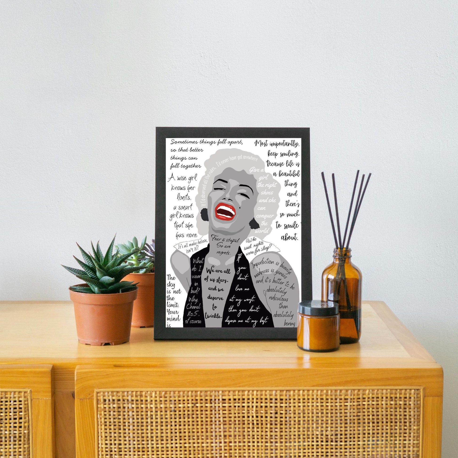 Marilyn Monroe Wall Art, Quote Poster, A4 Print, Norma Jean, 50's Decor