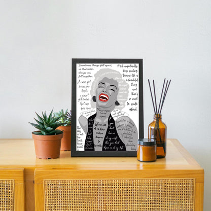 Marilyn Monroe Wall Art, Quote Poster, A4 Print, Norma Jean, 50's Decor