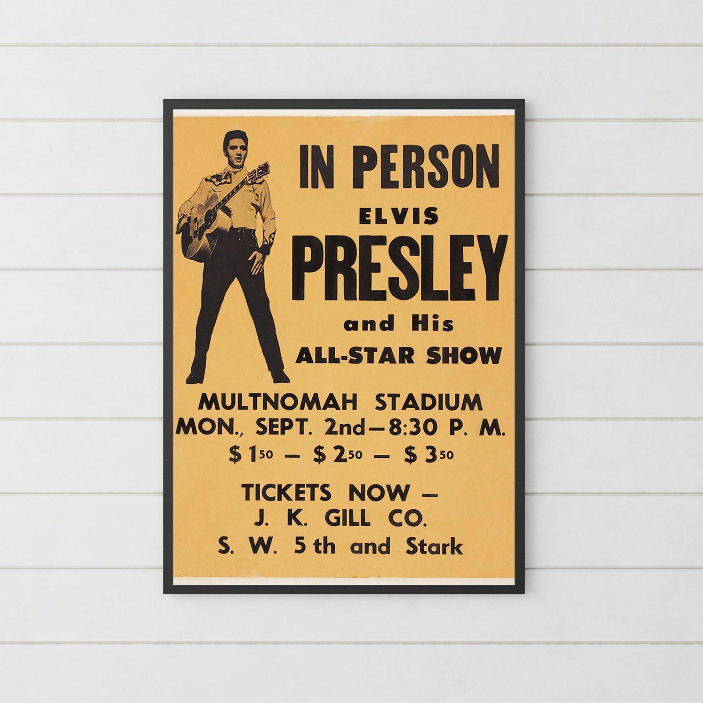 Elvis Presley Wall Art, Vintage Style Show Poster, A4 Print, 50's Decor