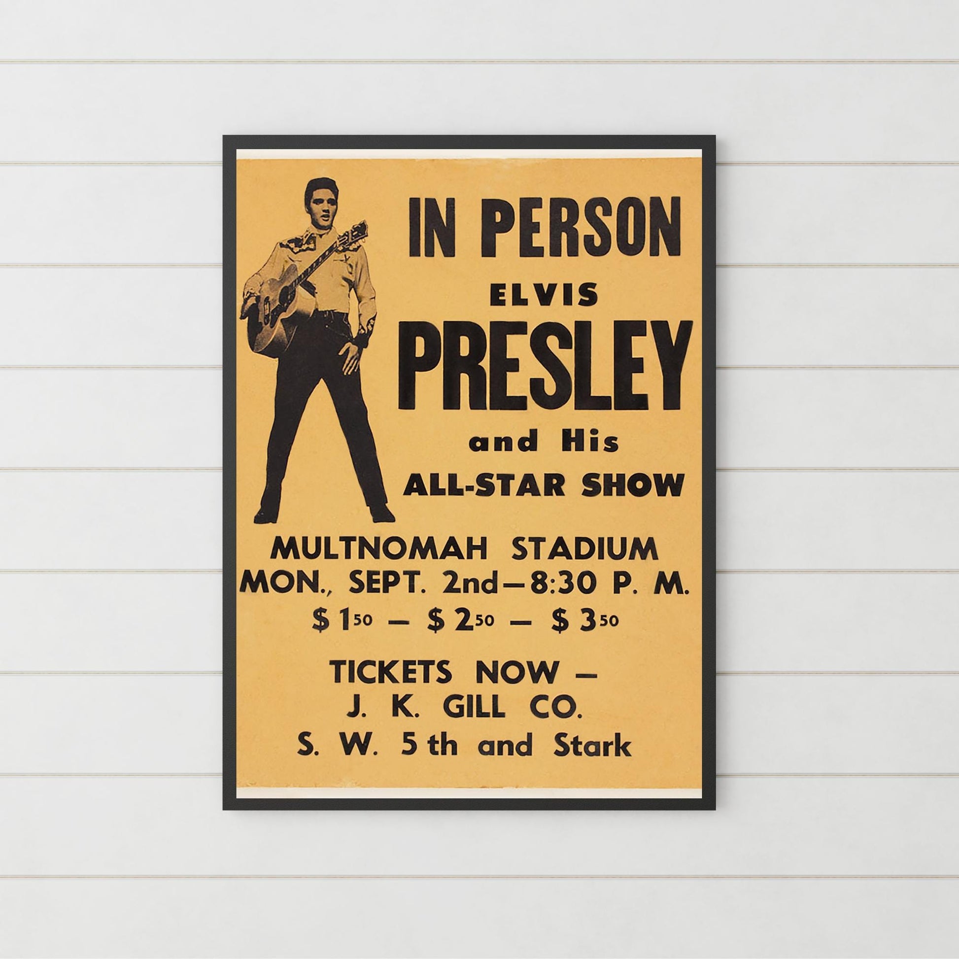Elvis Presley Wall Art, Vintage Style Show Poster, A4 Print, 50's Decor
