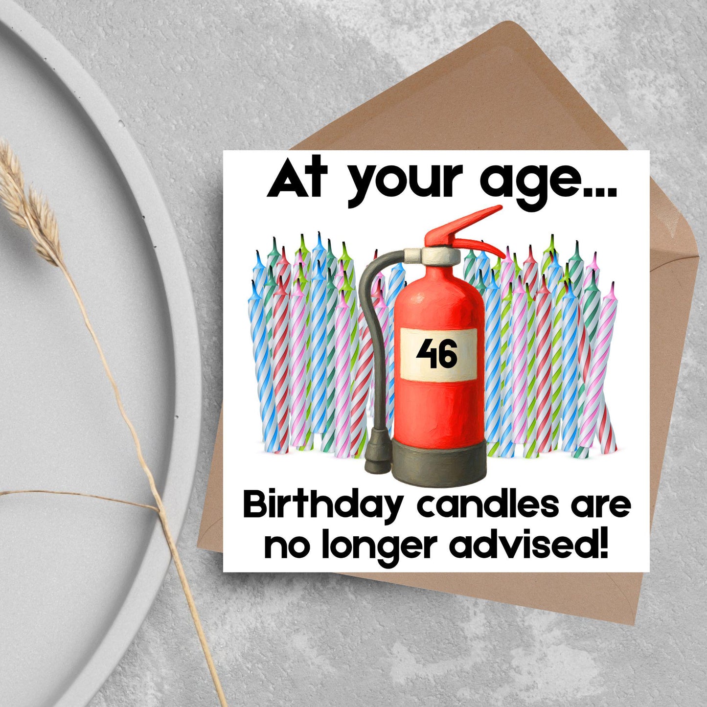 Custom Birthday Card, Birthday Candles, Funny Card for Mum, Card for Dad, Personalised Age Option.