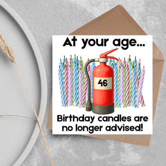 Custom Birthday Card, Birthday Candles, Funny Card for Mum, Card for Dad, Personalised Age Option.
