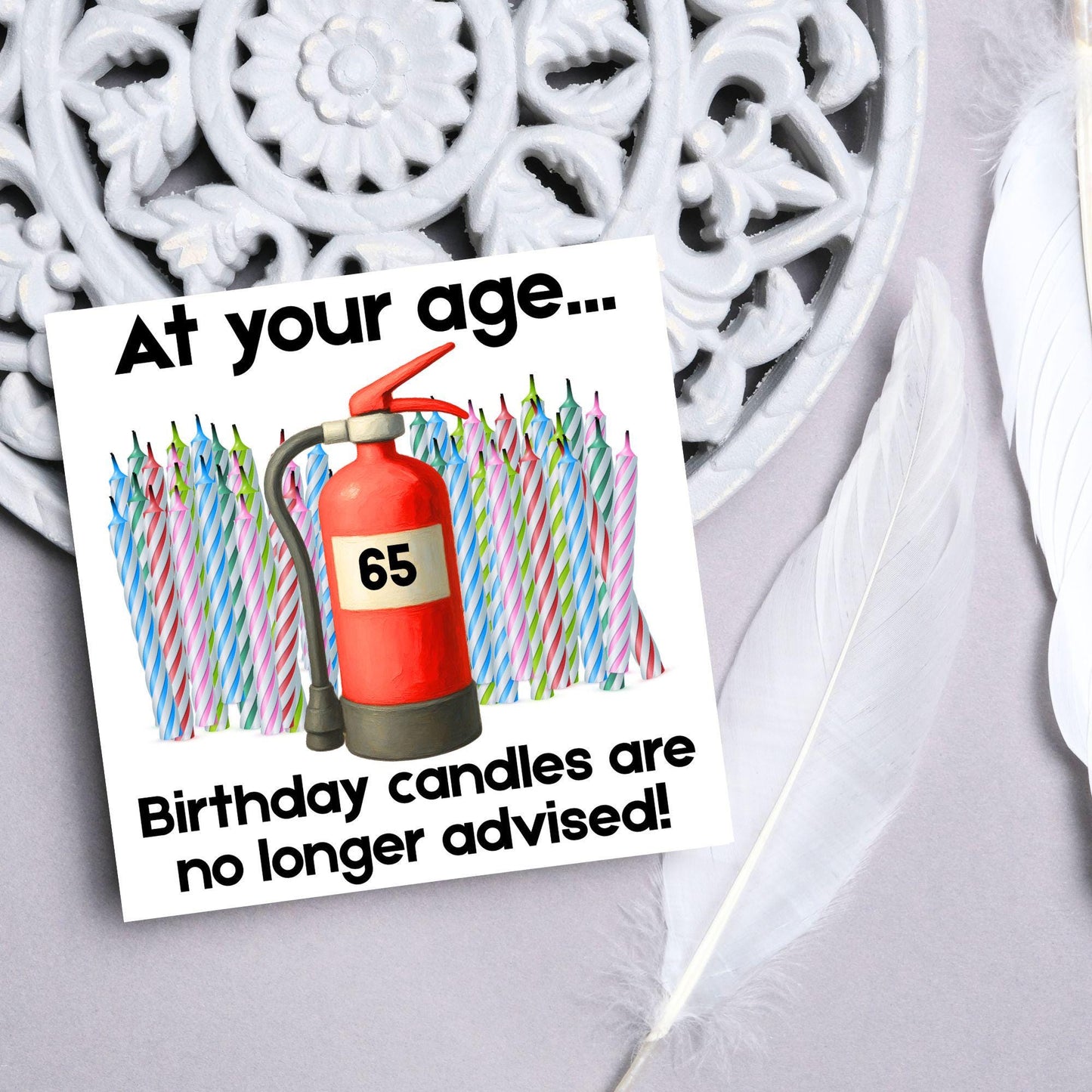 Custom Birthday Card, Birthday Candles, Funny Card for Mum, Card for Dad, Personalised Age Option.