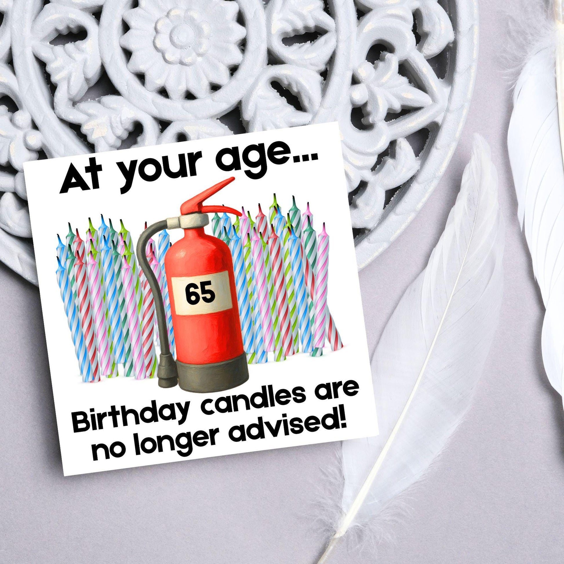 Custom Birthday Card, Birthday Candles, Funny Card for Mum, Card for Dad, Personalised Age Option.