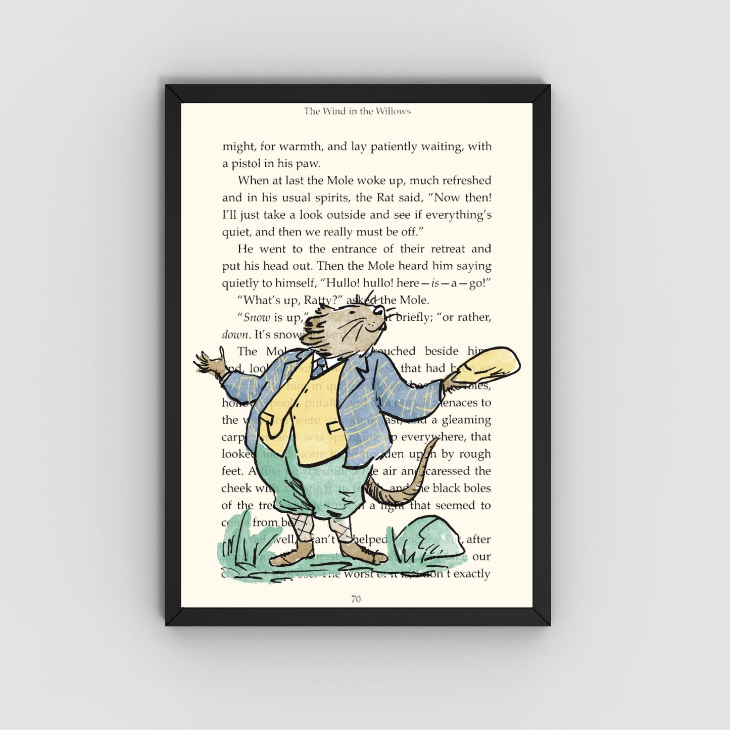 Wind in the Willows Inspired Book Prints, Choice of Characters, Literary A4 Poster, Book Wall Art