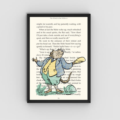 Wind in the Willows Inspired Book Prints, Choice of Characters, Literary A4 Poster, Book Wall Art