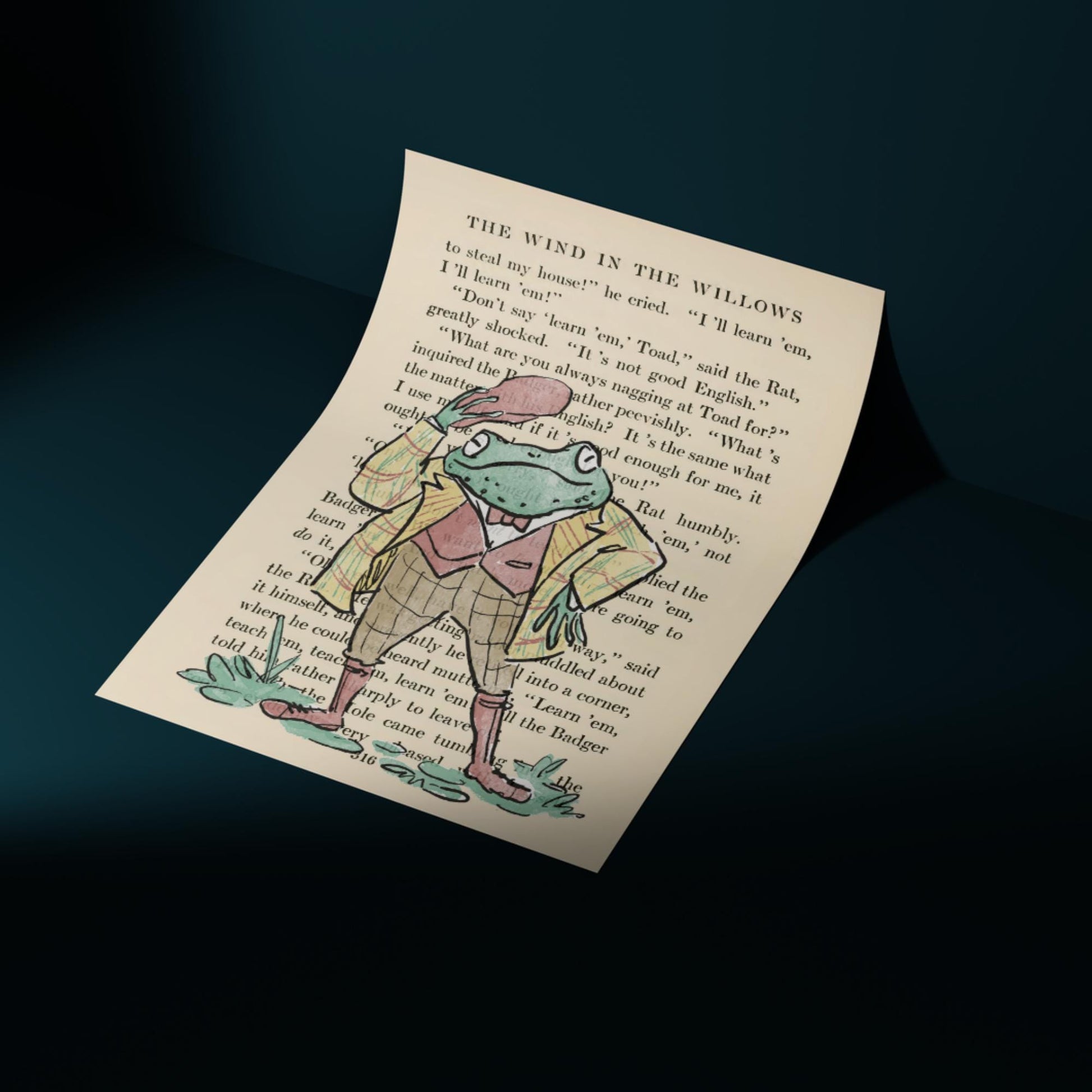 Wind in the Willows Inspired Book Prints, Choice of Characters, Literary A4 Poster, Book Wall Art