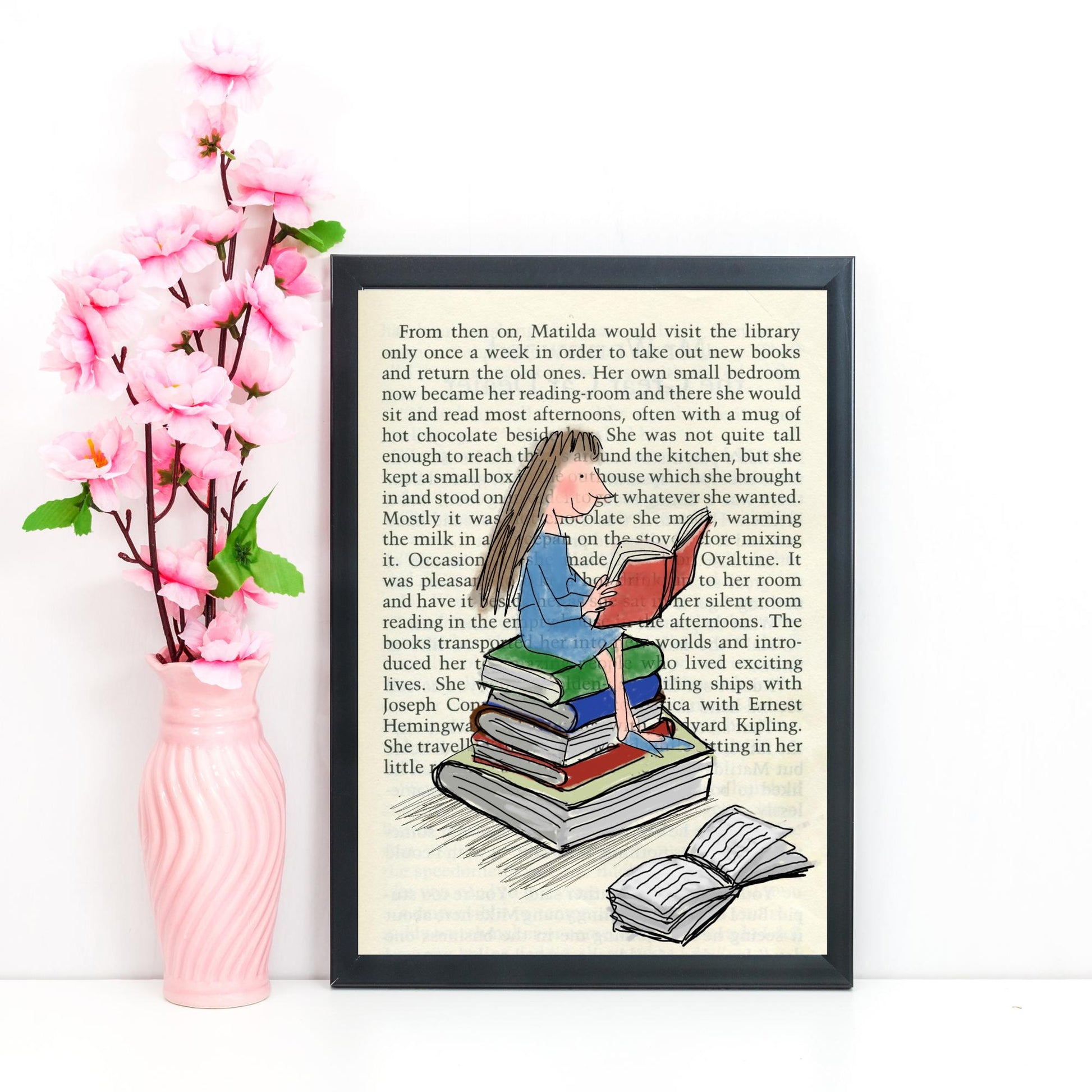 Matilda Inspired A4 Print, High Quality Wall Art, Book Art, Roald Dahl Nursery Decor