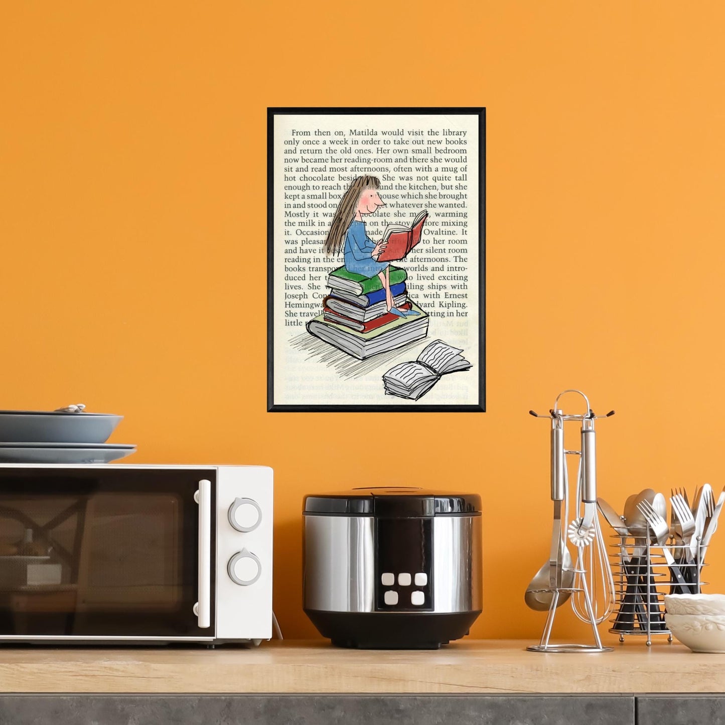 Matilda Inspired A4 Print, High Quality Wall Art, Book Art, Roald Dahl Nursery Decor
