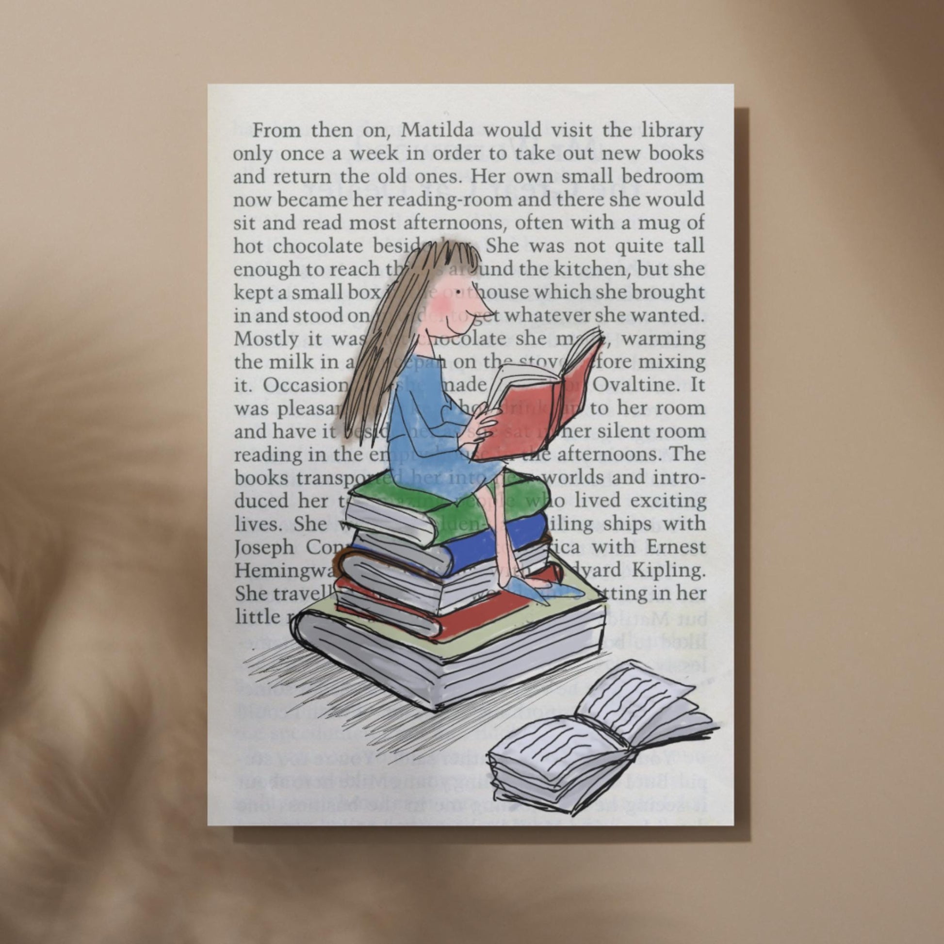 Matilda Inspired A4 Print, High Quality Wall Art, Book Art, Roald Dahl Nursery Decor