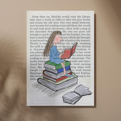 Matilda Inspired A4 Print, High Quality Wall Art, Book Art, Roald Dahl Nursery Decor