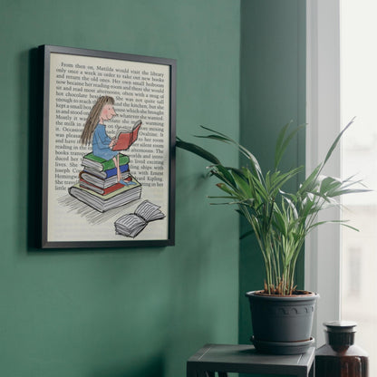 Matilda Inspired A4 Print, High Quality Wall Art, Book Art, Roald Dahl Nursery Decor
