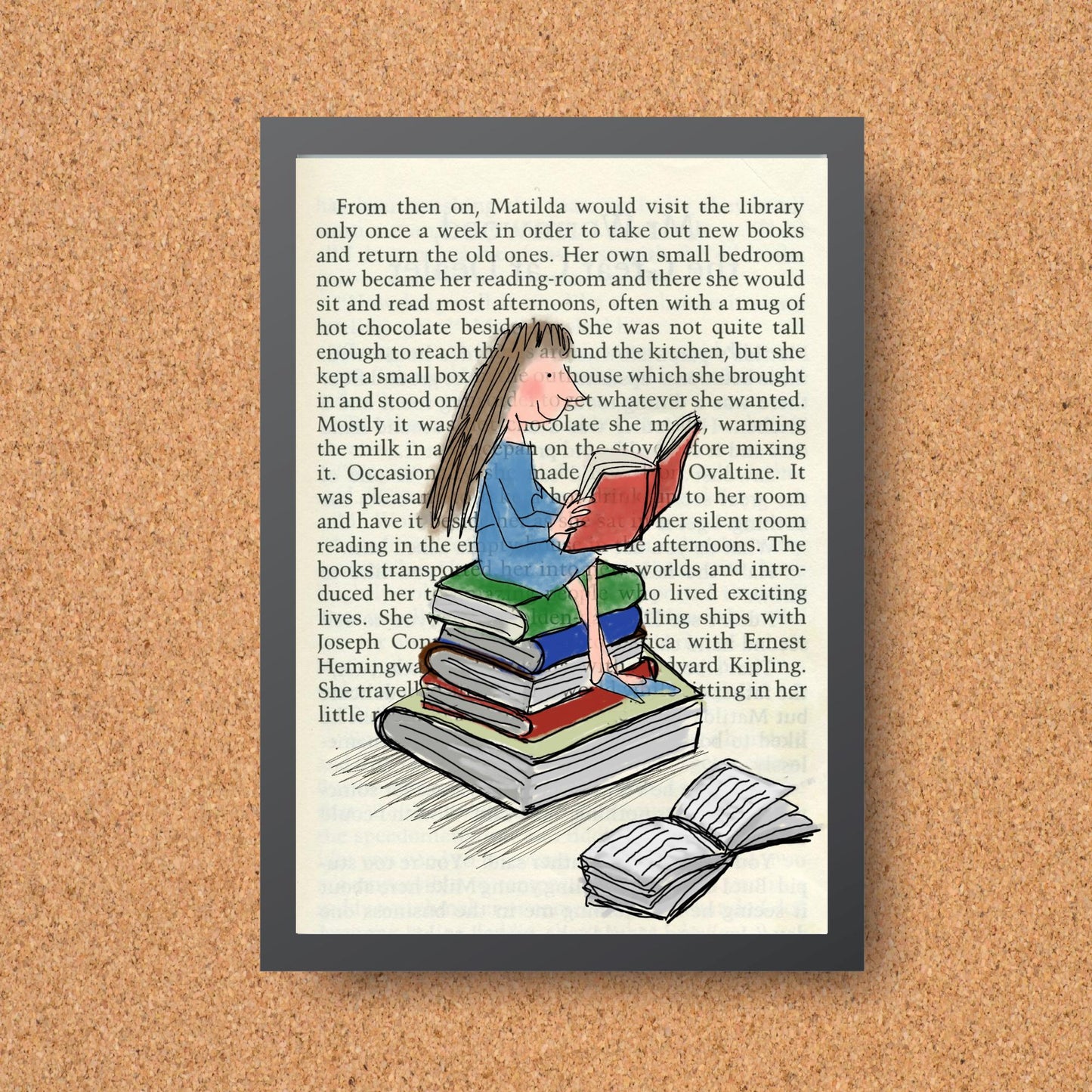 Matilda Inspired A4 Print, High Quality Wall Art, Book Art, Roald Dahl Nursery Decor