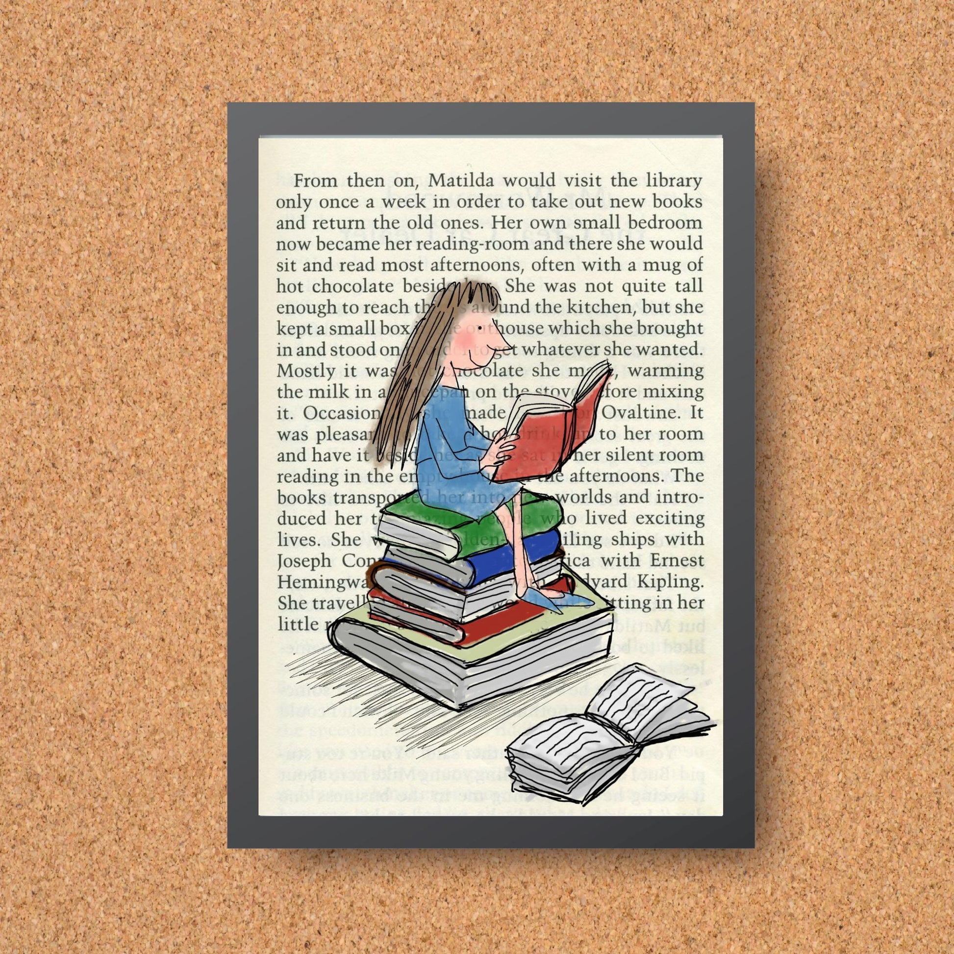 Matilda Inspired A4 Print, High Quality Wall Art, Book Art, Roald Dahl Nursery Decor
