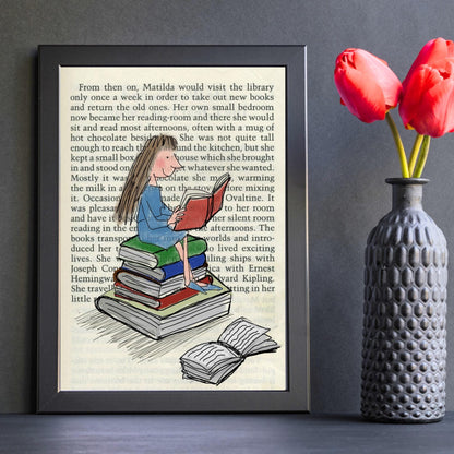Matilda Inspired A4 Print, High Quality Wall Art, Book Art, Roald Dahl Nursery Decor