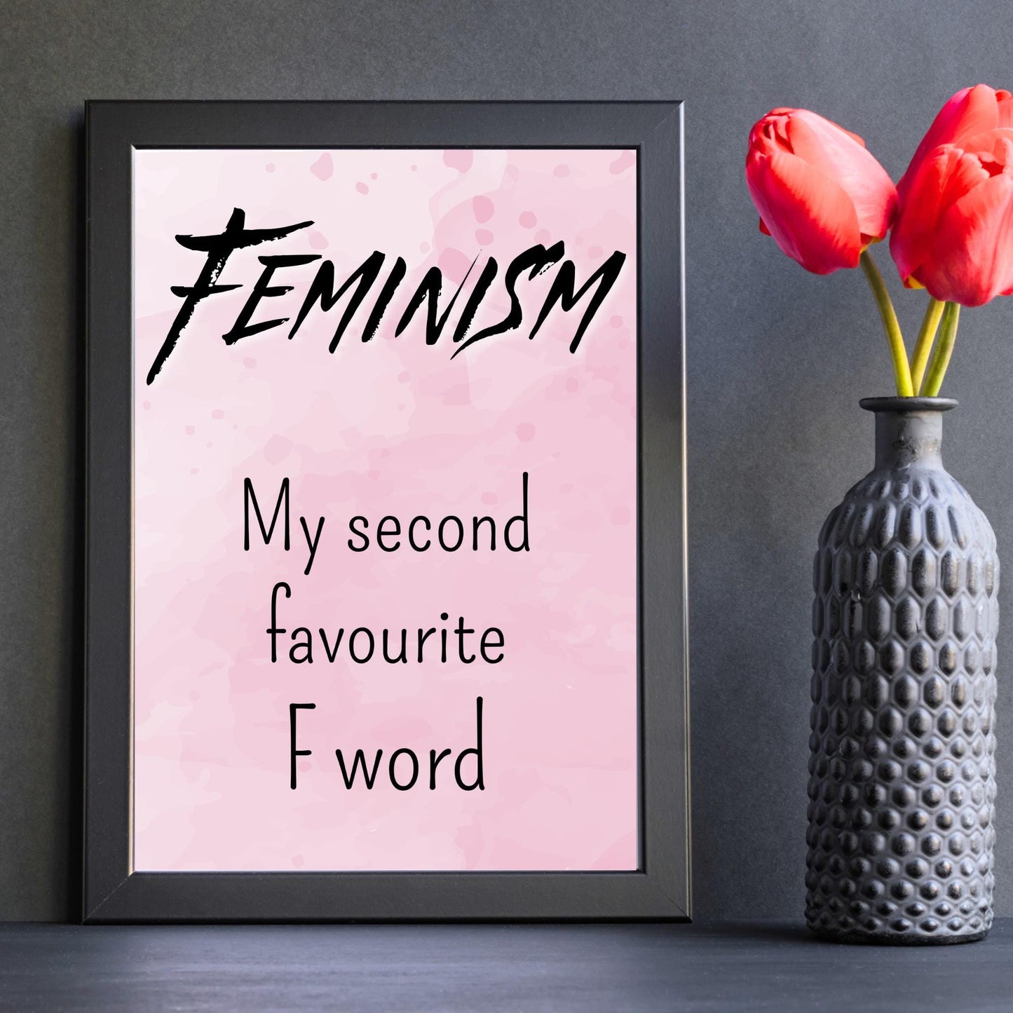 Feminist Poster, Quirky Wall Art, Choice of colours, Feminism Art, Rude A4 Poster, Women's Rights, F Word Poster Print