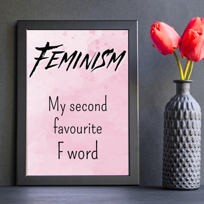 Feminist Poster, Quirky Wall Art, Choice of colours, Feminism Art, Rude A4 Poster, Women's Rights, F Word Poster Print