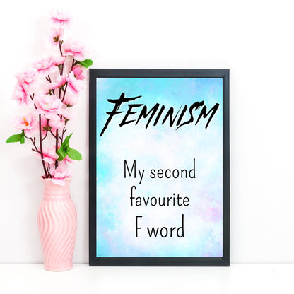 Feminist Poster, Quirky Wall Art, Choice of colours, Feminism Art, Rude A4 Poster, Women's Rights, F Word Poster Print