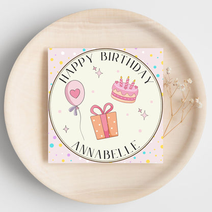 Personalised Birthday Card, Sister, Friend, Name, Choice of Colours