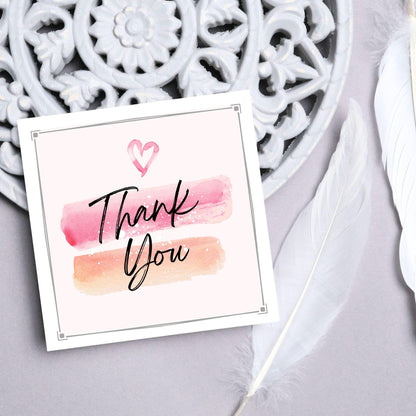Thank You Card, Multiple Colour Options, Thanks card for Friend, Gratititude, Watercolour Design